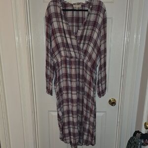 Knox Rose Burgundy Plaid Dress